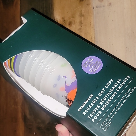 Starbucks Reusable Hot Cups with Lids Glow-in-the-Dark Halloween Fall 6pk - Picture 1 of 16
